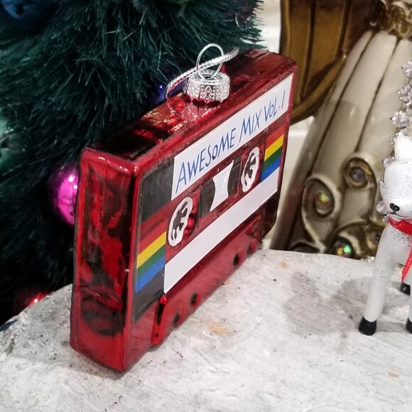 Blown Glass Retro Mix Tape Cassette Christmas Ornament - Picture 3 of 3